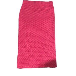 AZURA HOT PINK crochet Skirt  Woman’s Teen Size M Midi Length Night Party Wear